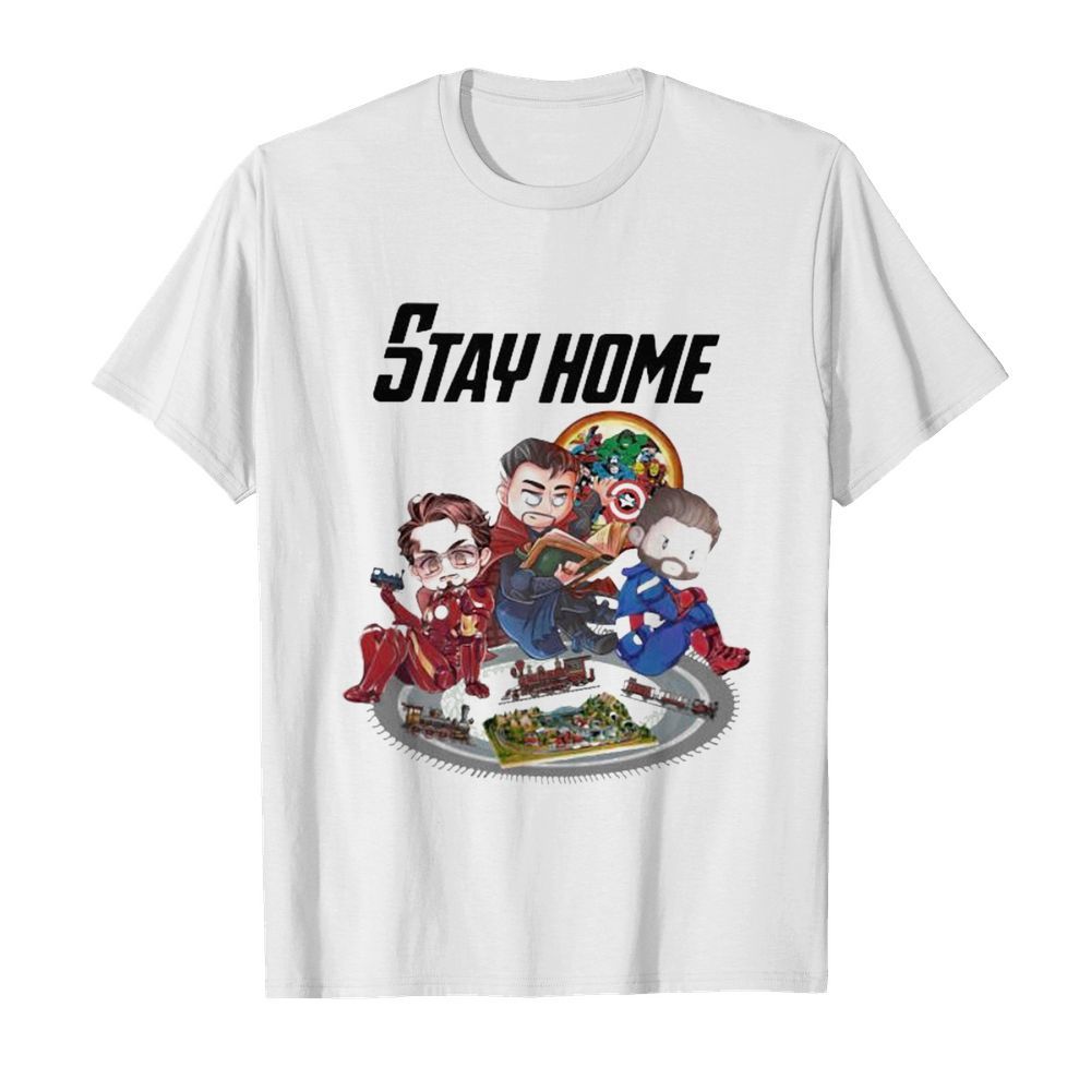 Stay home marvel heroes supernatural shirt