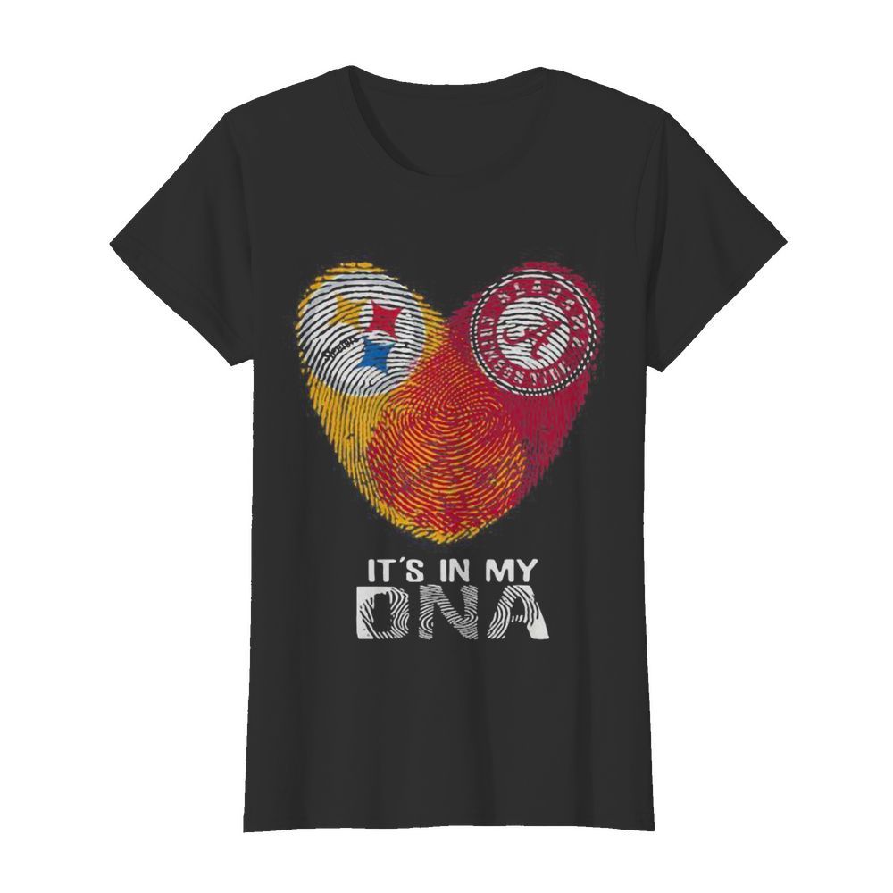 Steelers Alabama Crimsontide It’s In My Dna Heart Fingerprints  Classic Women's T-shirt