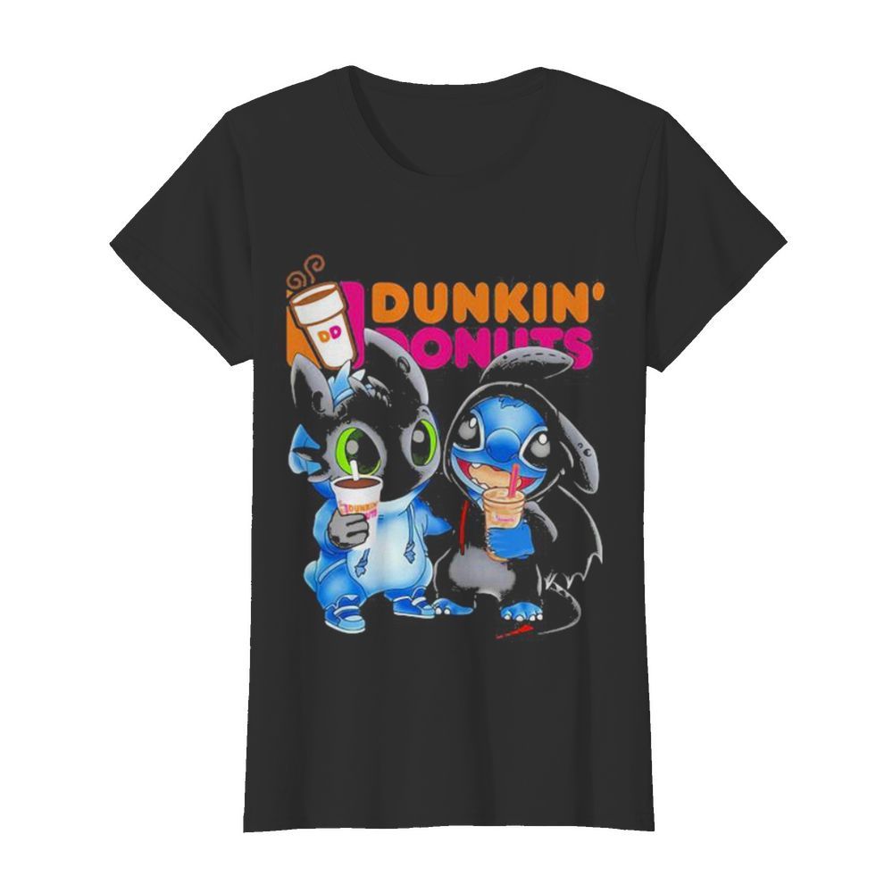 Stitch and toothless hug Dunkin Donuts  Classic Women's T-shirt