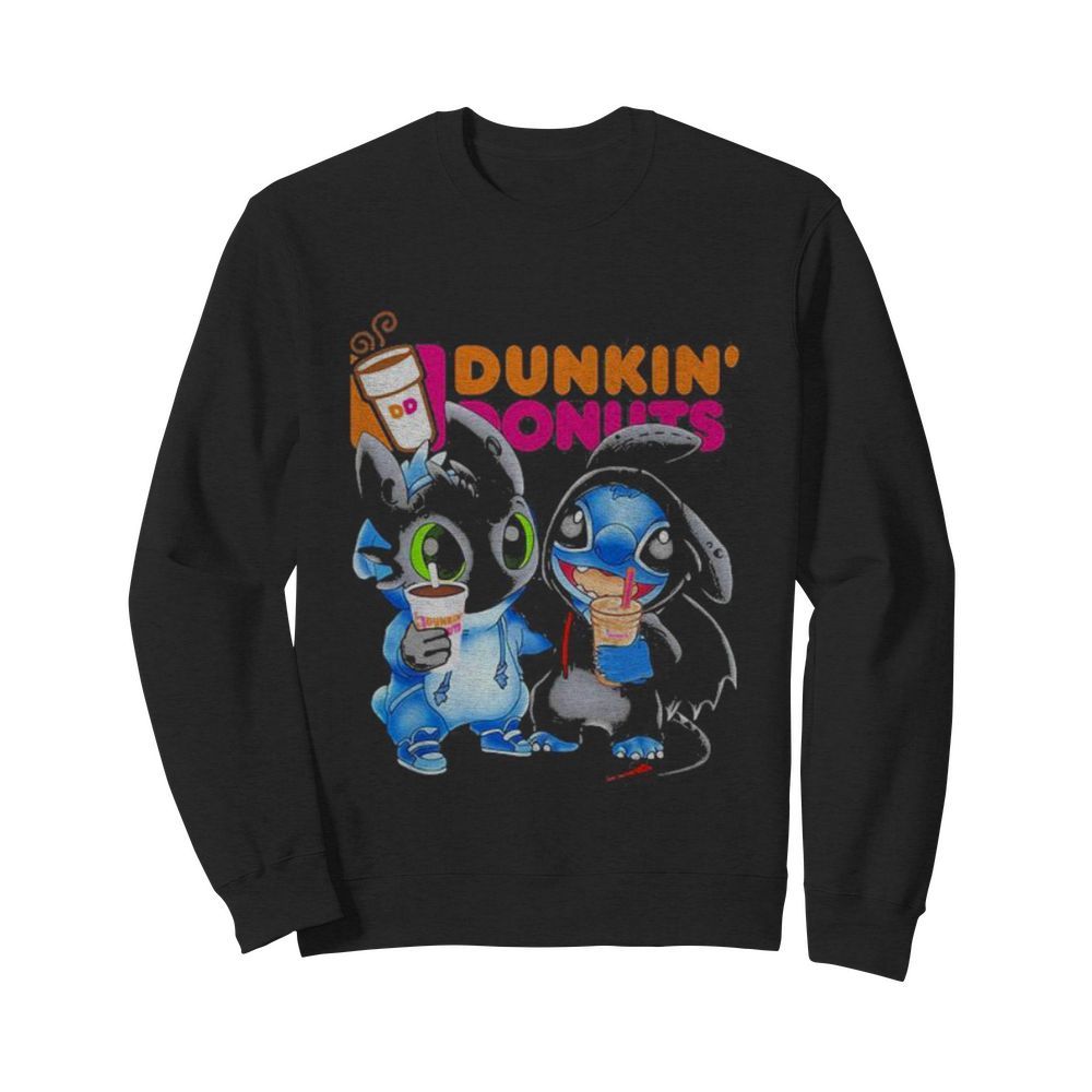 Stitch and toothless hug Dunkin Donuts  Unisex Sweatshirt