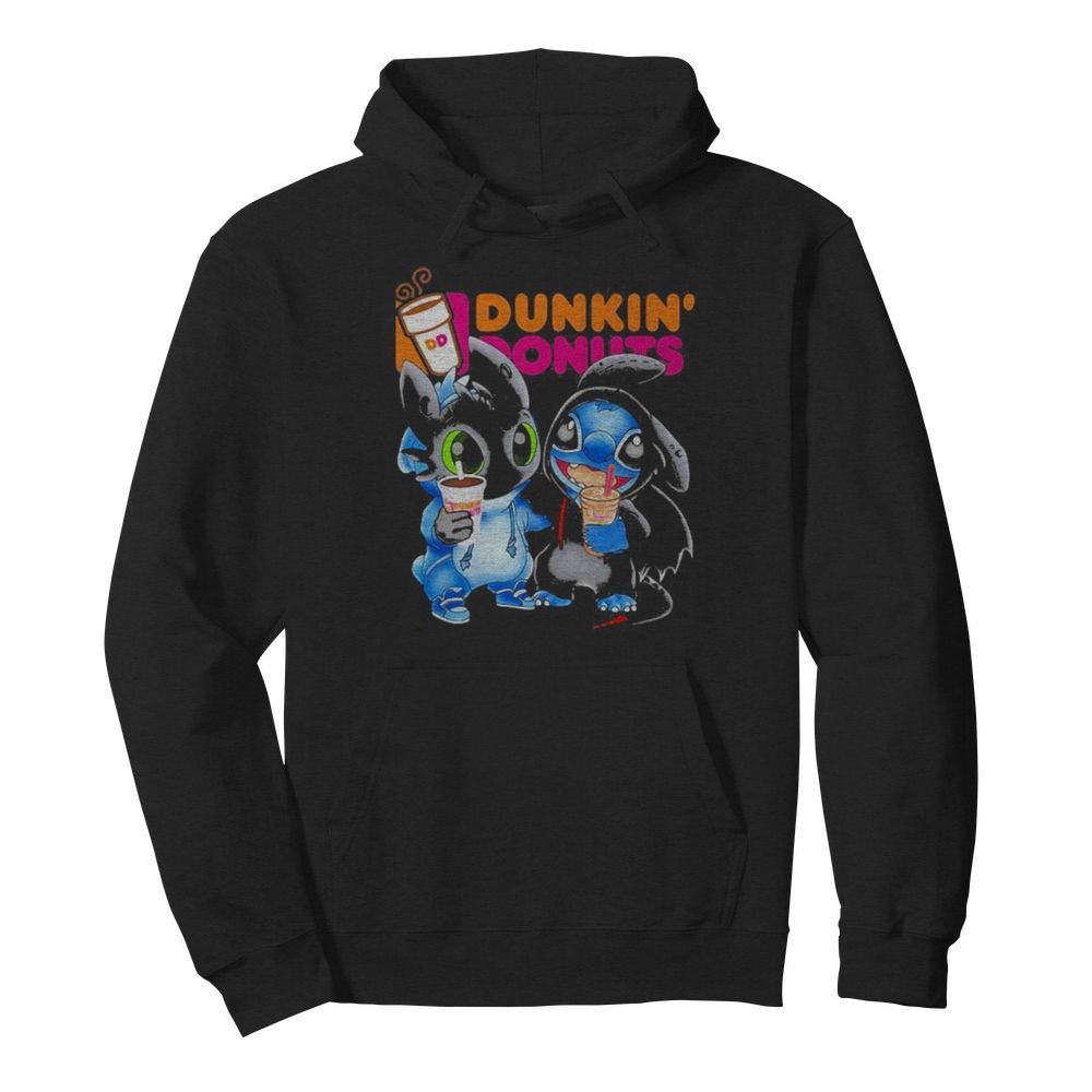 Stitch and toothless hug Dunkin Donuts  Unisex Hoodie