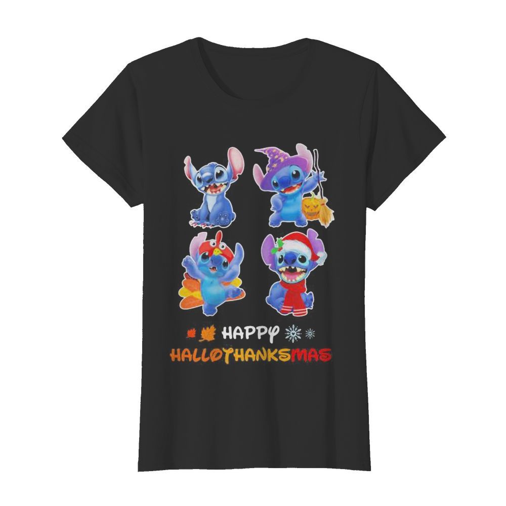 Stitch happy hallothanksmas  Classic Women's T-shirt