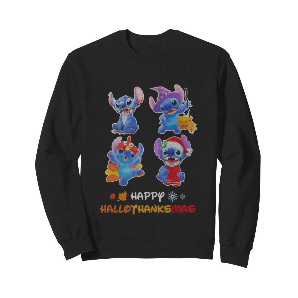 Stitch happy hallothanksmas  Unisex Sweatshirt