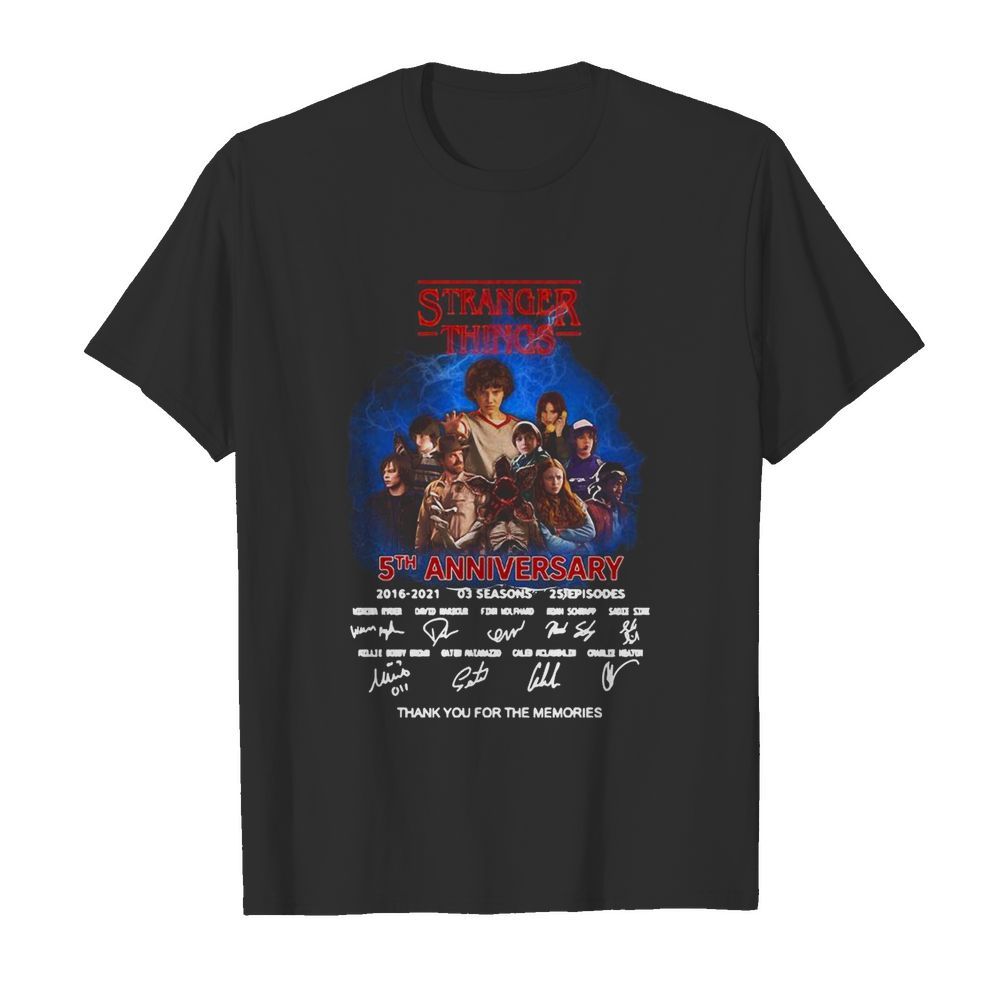 Stranger Things 5th Anniversary 2016 2021 03 Season 25 Episodes Thank You For The Memories  Classic Men's T-shirt