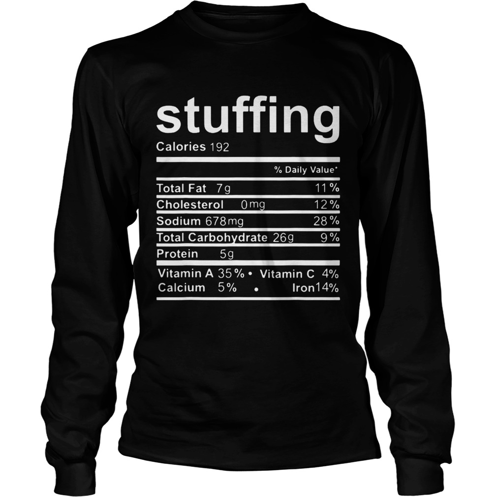 Stuffing Nutritional Facts  Long Sleeve