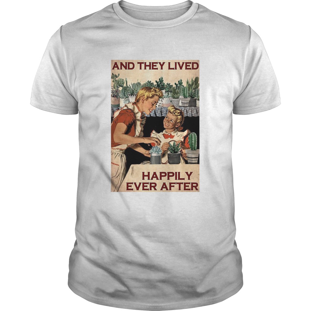 Succulent Mom And Daughter And They Lived Happily Ever After Poster shirt