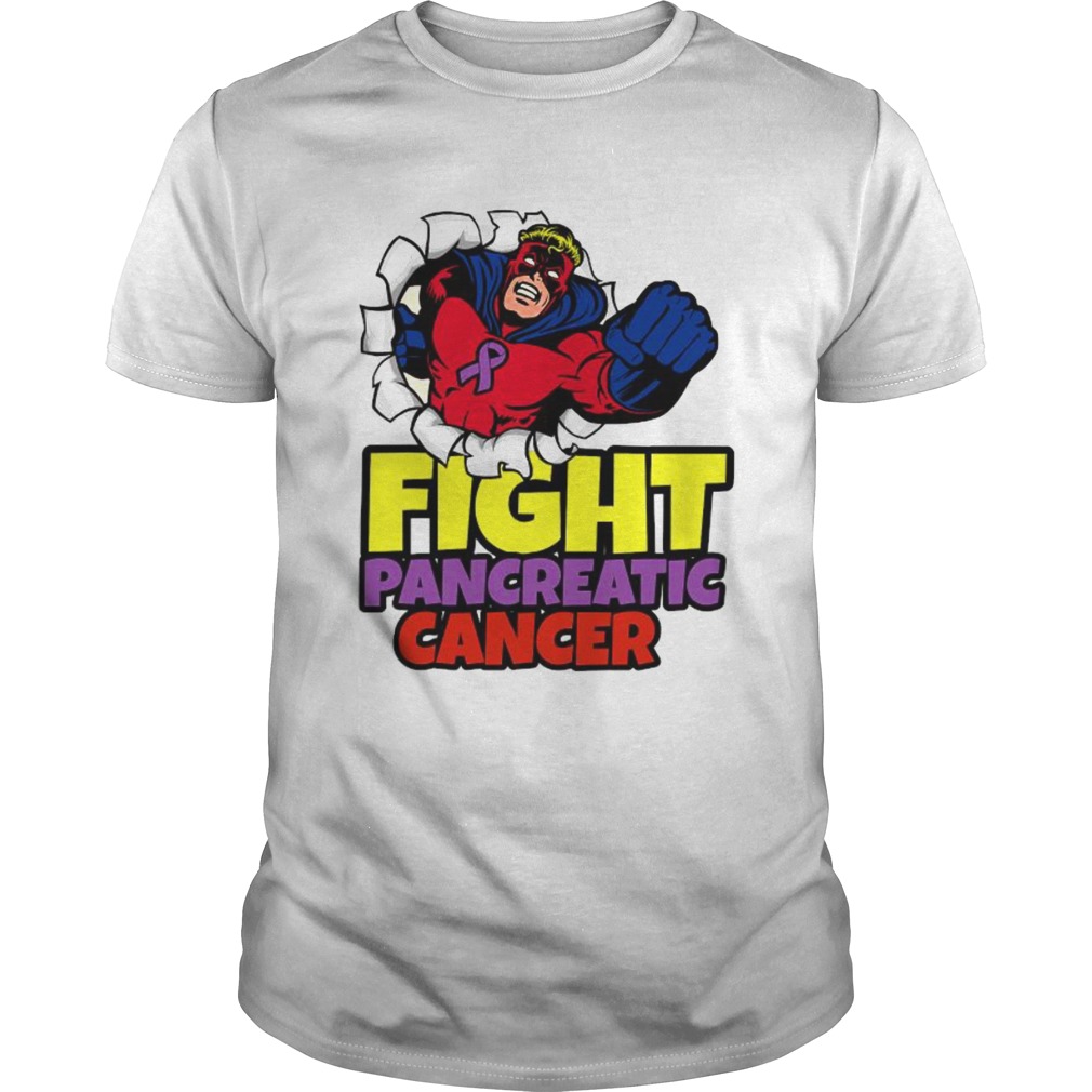 Superhero Fight Pancreatic Cancer Purple Ribbon shirt