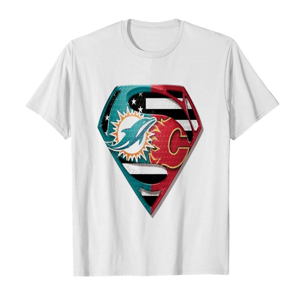 Superman Miami Dolphins vs Calgary Flames 2020 shirt