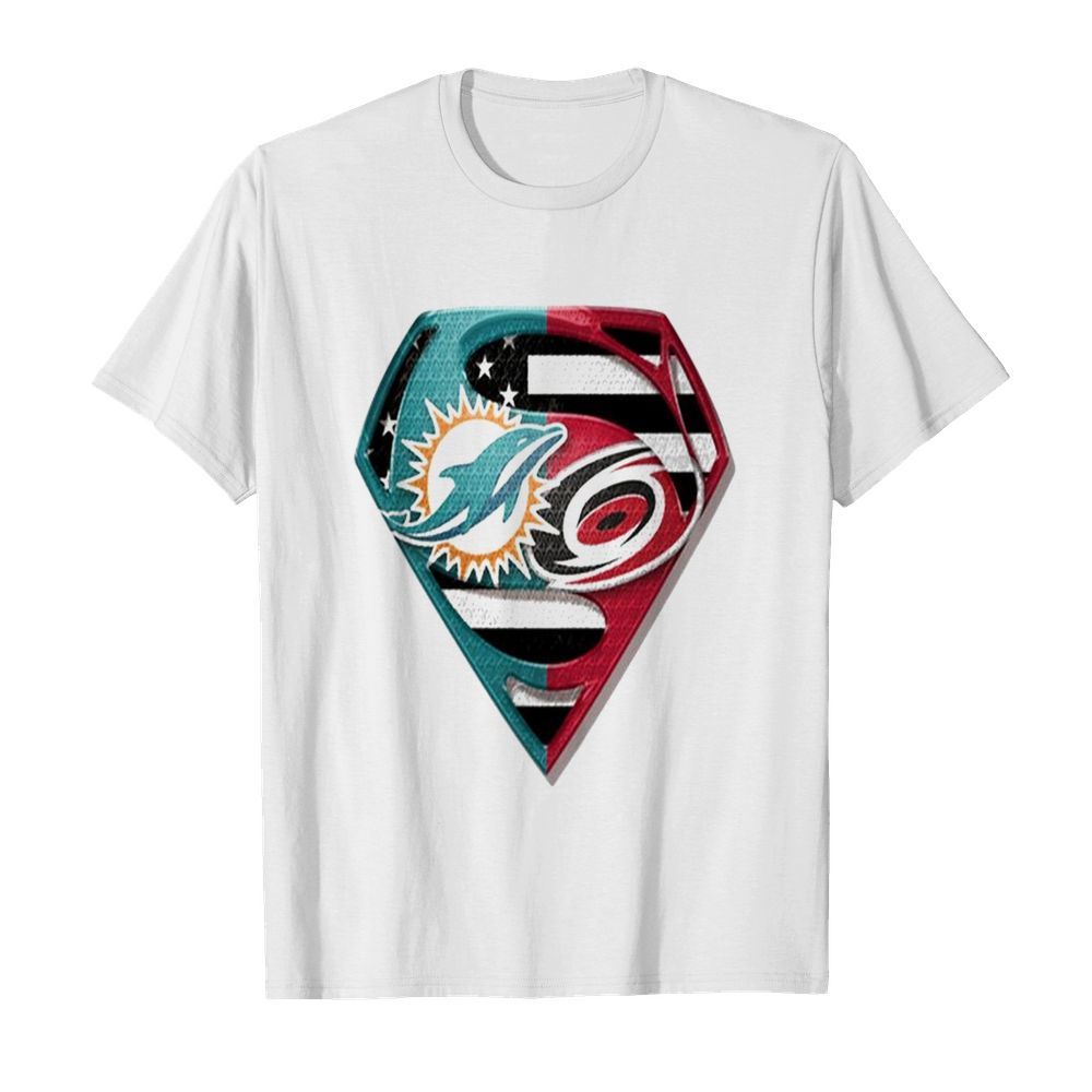 Superman Miami Dolphins vs Carolina Hurricanes 2020 shirt