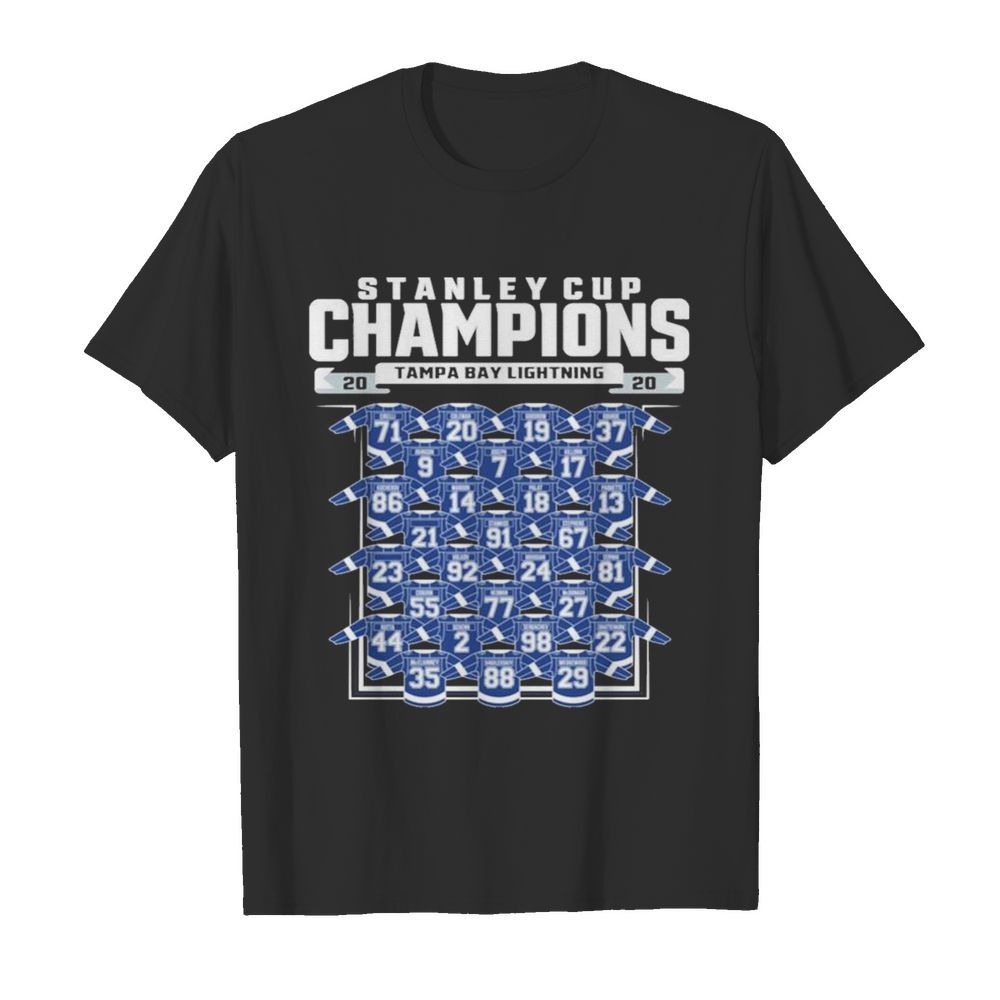 Tampa Bay Lightning 2020 Stanley Cup Champions Roster shirt