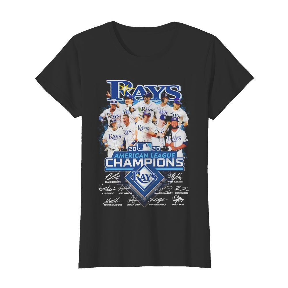 Tampa Bay Rays 2020 American League Champions played signatures  Classic Women's T-shirt