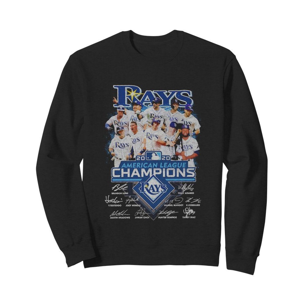 Tampa Bay Rays 2020 American League Champions played signatures  Unisex Sweatshirt