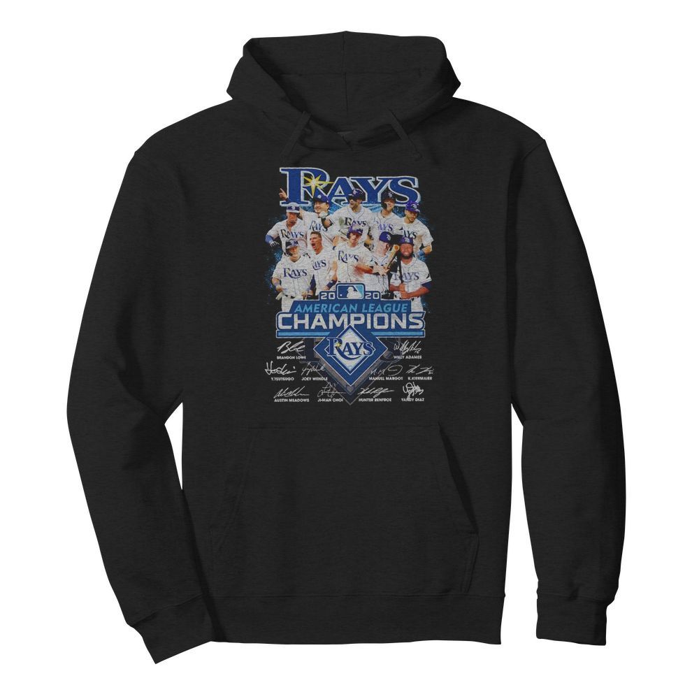 Tampa Bay Rays 2020 American League Champions played signatures  Unisex Hoodie