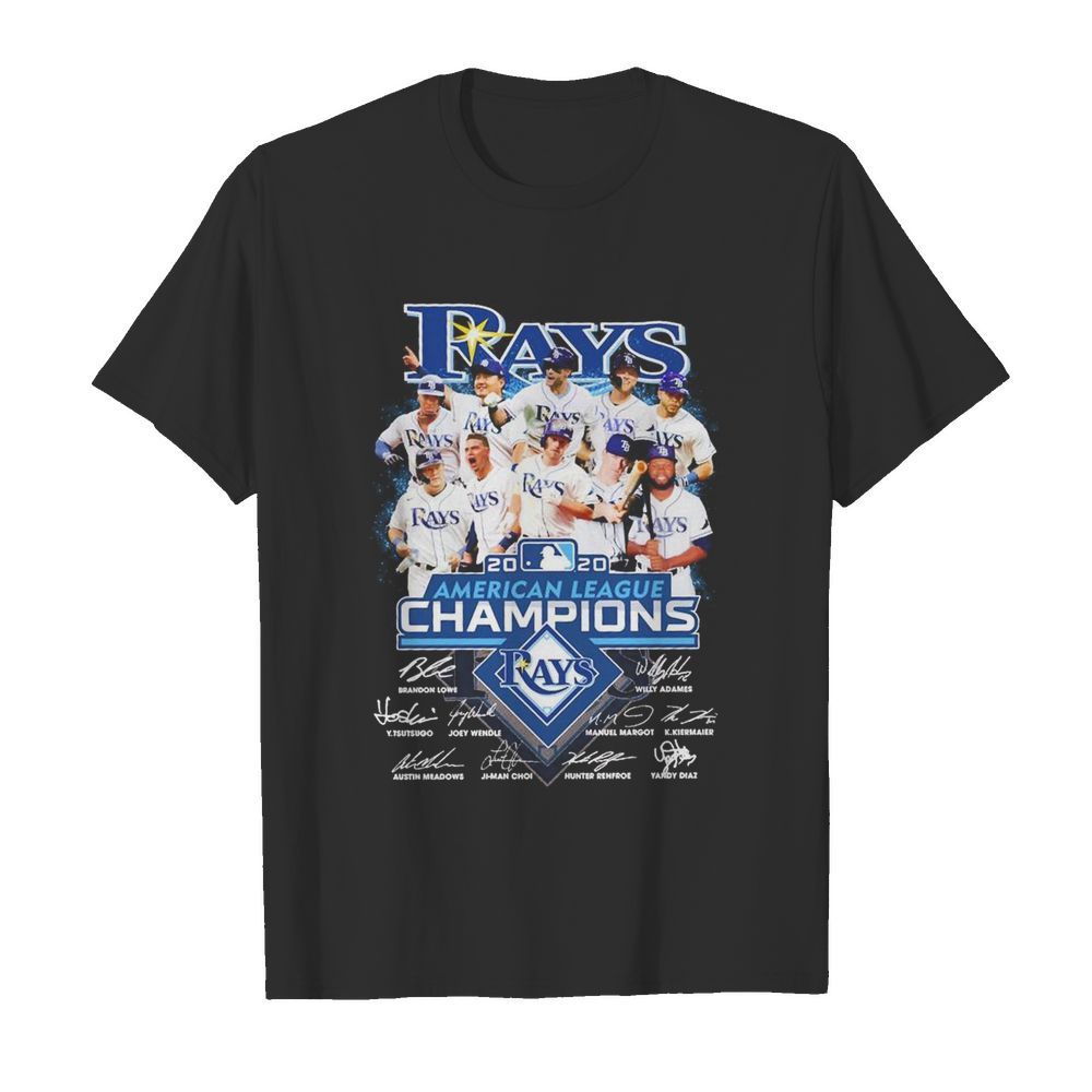 Tampa Bay Rays 2020 American League Champions played signatures  Classic Men's T-shirt