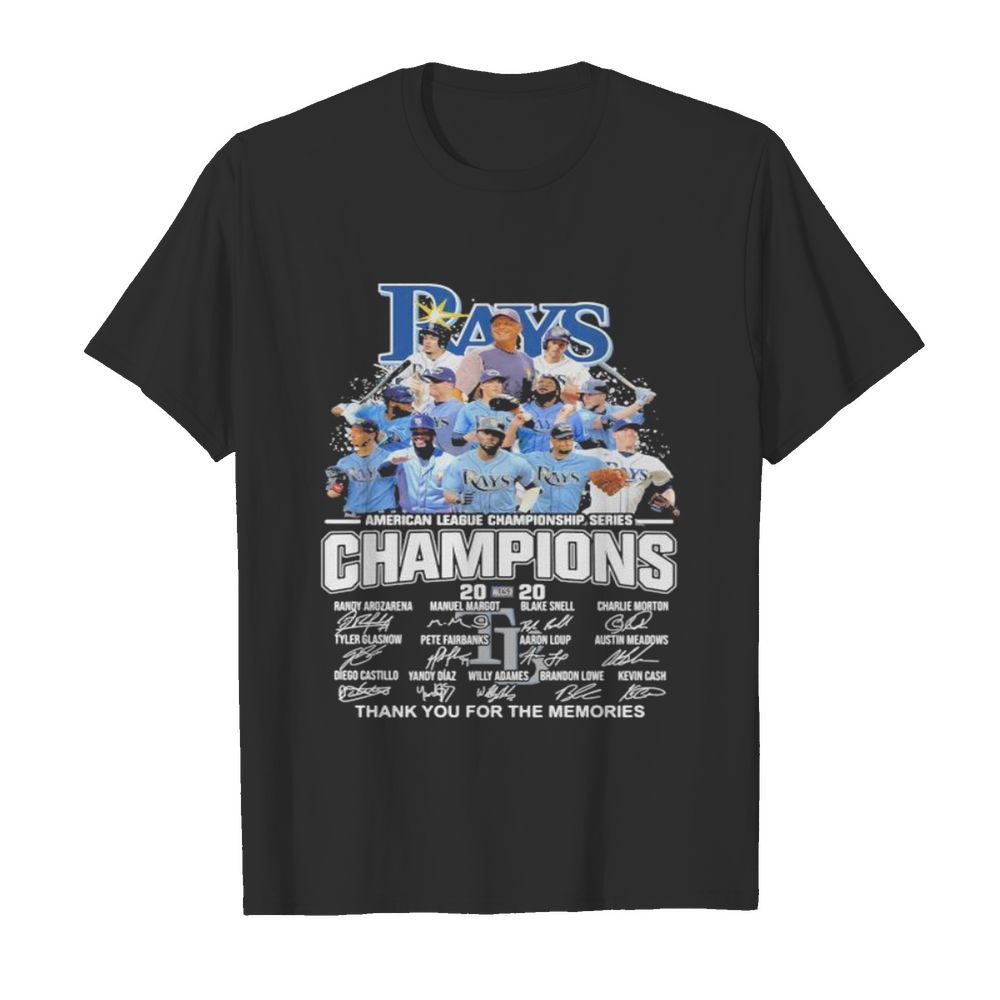 Tampa bay rays american league champions thank for the memories signatures shirt