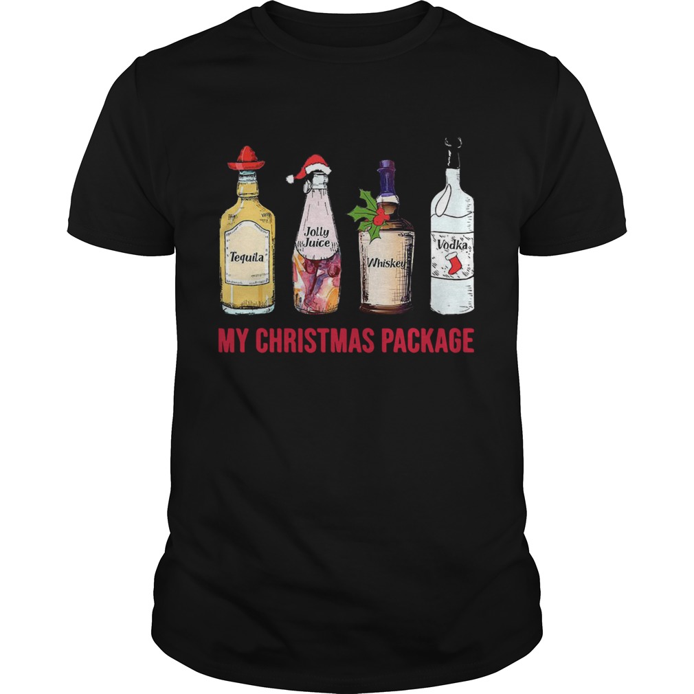 Tequila Jolly Juice Whiskey Vodka My Christmas Package shirt