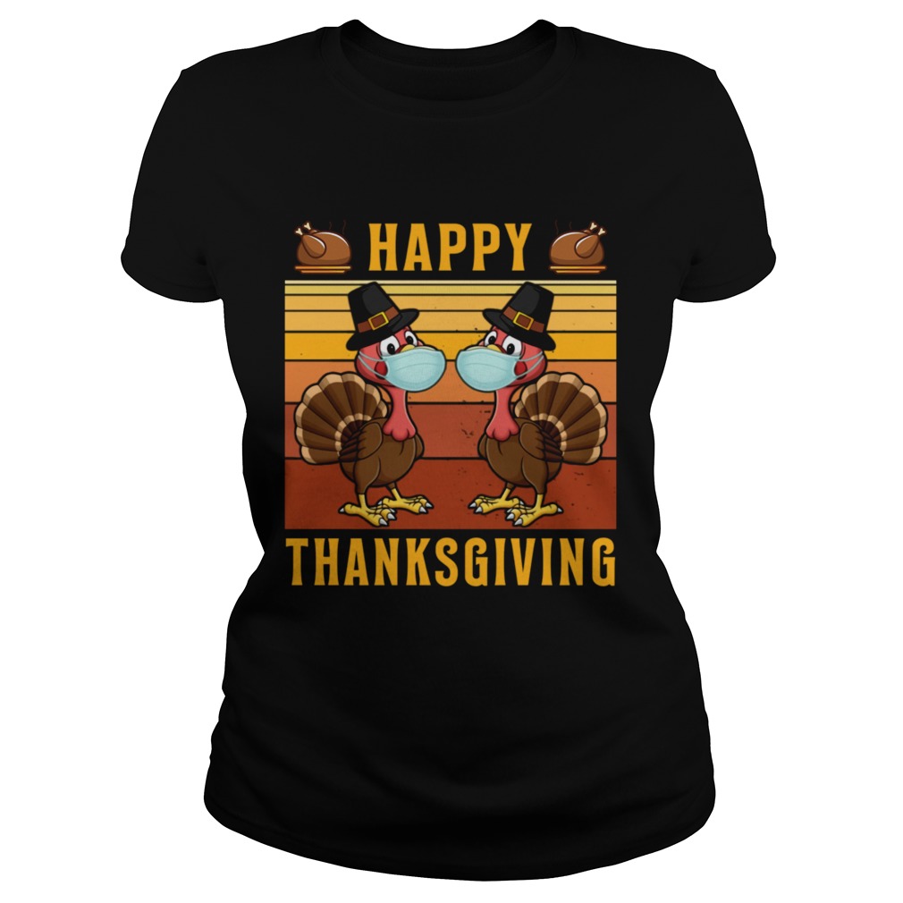 Thanksgiving 2020 Turkey With Mask Retro Vintage  Classic Ladies