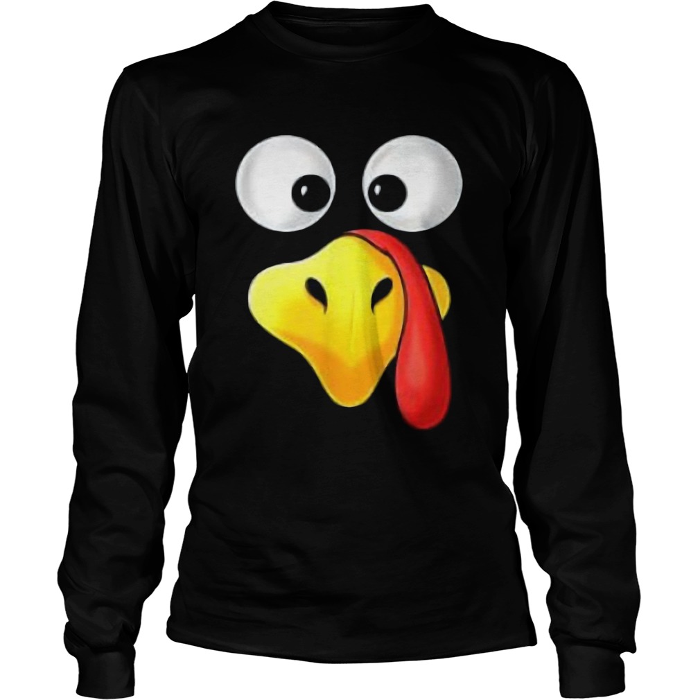 Thanksgiving Day Turkey Face Funny Boys Girls Kids Gift  Long Sleeve