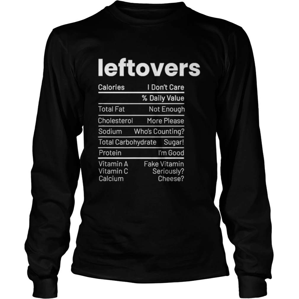 Thanksgiving leftovers food nutrition facts anti vegan  Long Sleeve