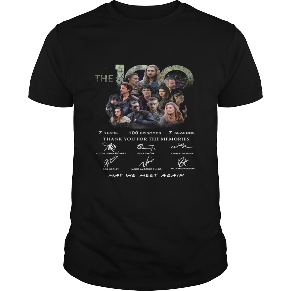 The 100 7 Years 100 Episodes 7 Season Thank You For The Memories Signatures shirt