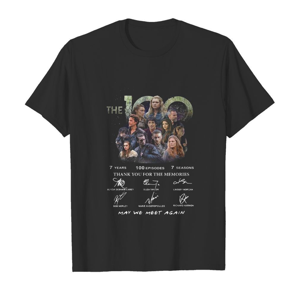 The 100 7 Years 100 Episodes 7 Season Thank You For The Memories Signatures shirt