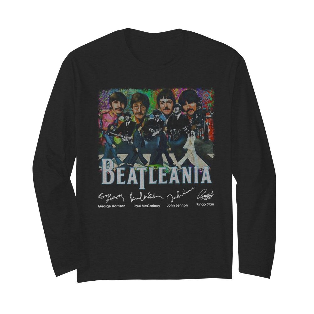 The Beatleania George Harrison Paul Mc Cartney John Lennon Ringo Starr  Long Sleeved T-shirt 