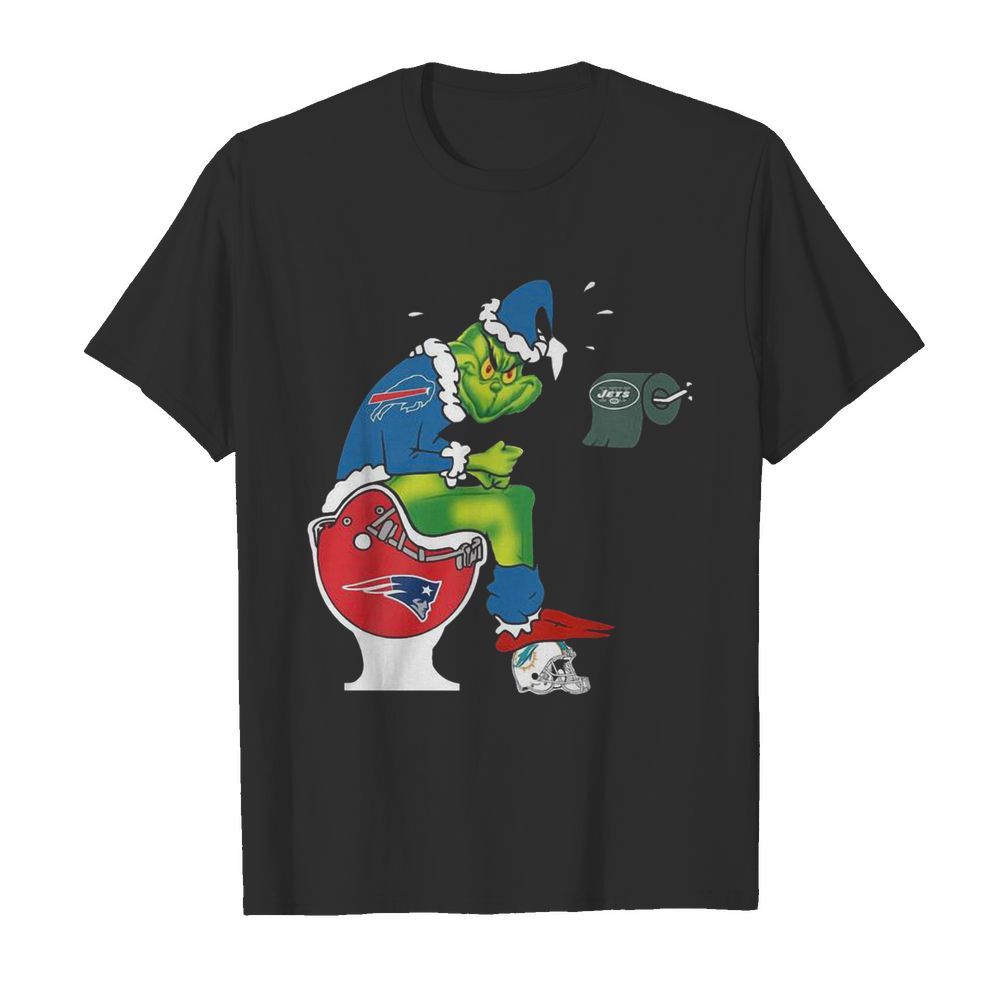 The Grinch Buffalo Bills Shit On Toilet New England Patriots Christmas shirt