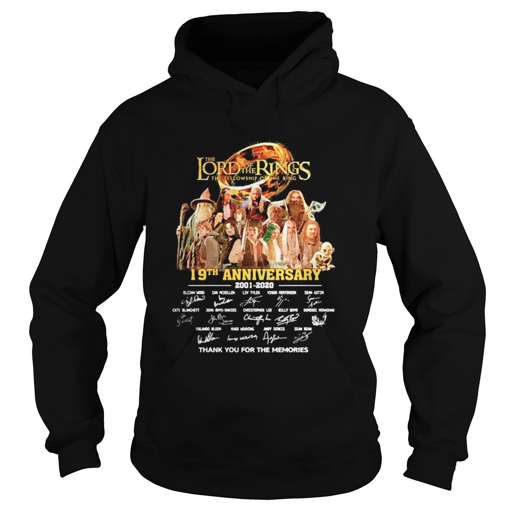 The Lord of the Rings 19th Anniversary 20012020 signature thank you for the memories  Hoodie