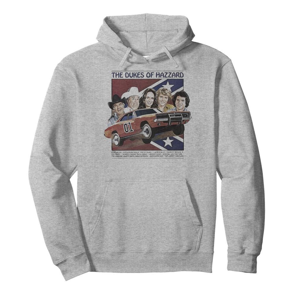 The dukes of hazzard 01 car featuring catherine bach daisy duke james best sheriff rosco  Unisex Hoodie