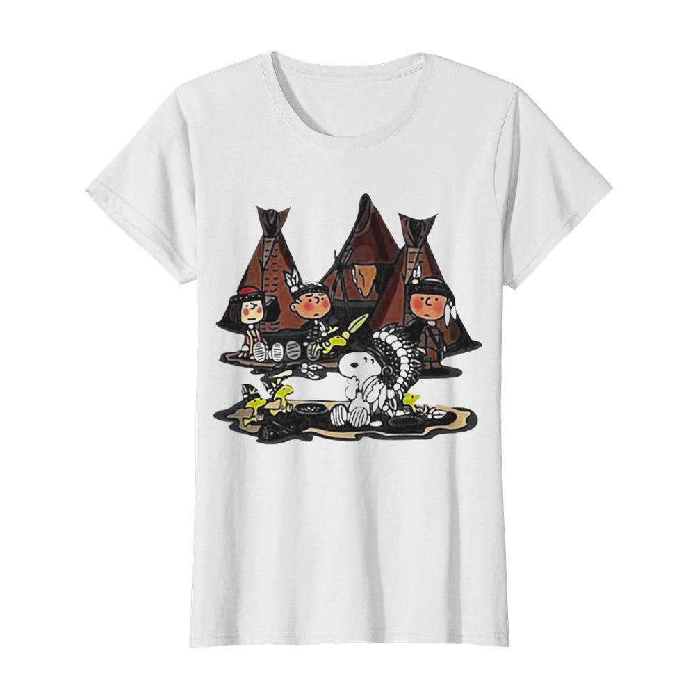 The peanuts characters cartoon camping native  Classic Women's T-shirt