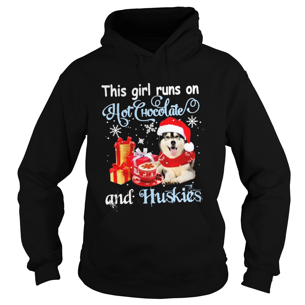 This Girl Runs On Hot Chocolate And Husky Santa Christmas  Hoodie