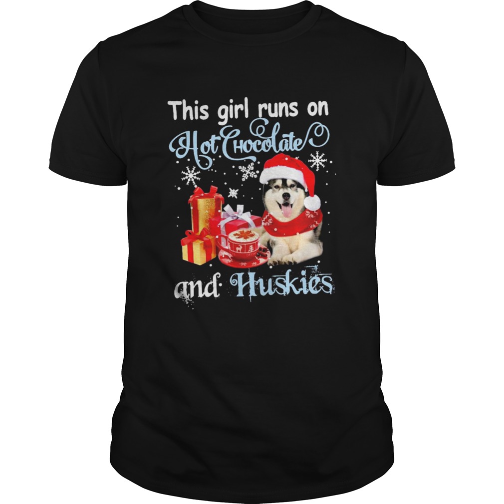 This Girl Runs On Hot Chocolate And Husky Santa Christmas  Unisex