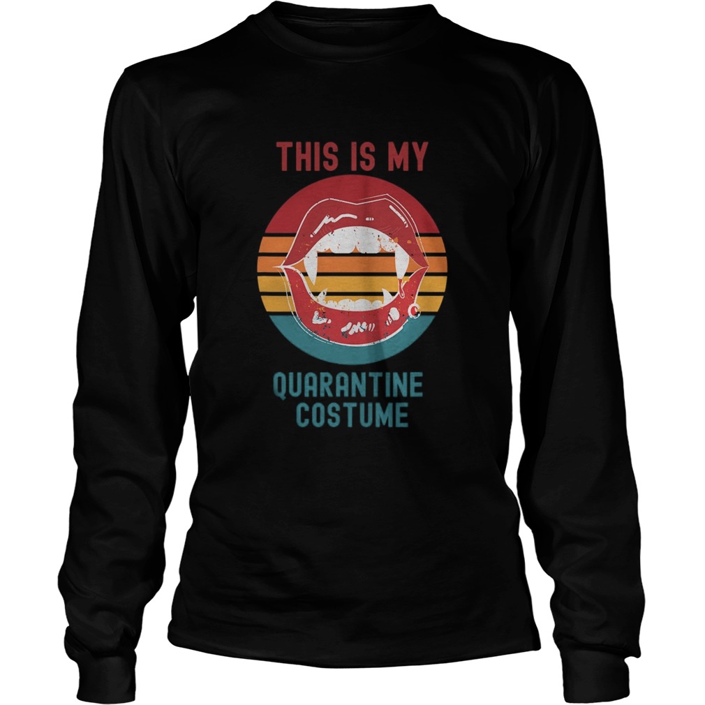 This Is My Quarantine Costume Mouth Halloween Vintage Retro  Long Sleeve