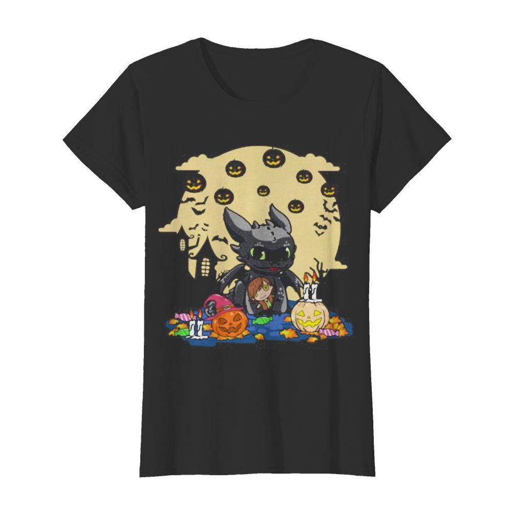 Toothless happy halloween pumpkins moon  Classic Women's T-shirt