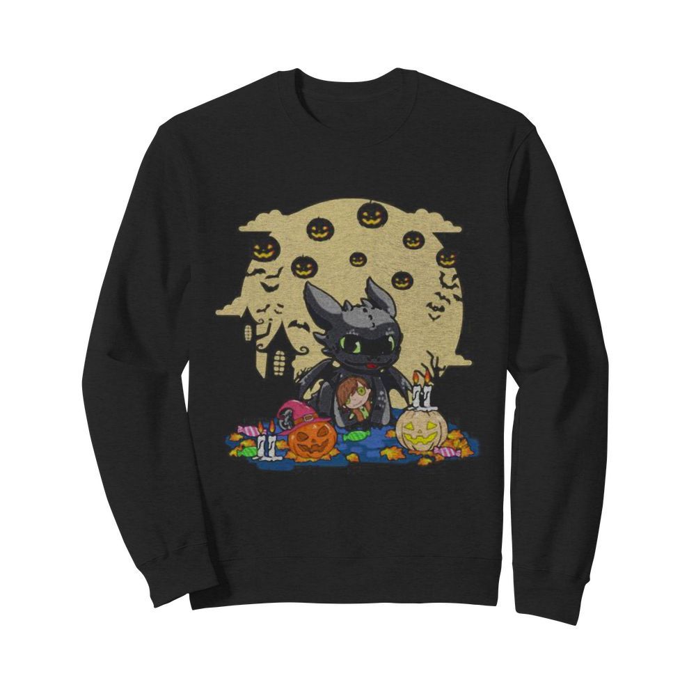 Toothless happy halloween pumpkins moon  Unisex Sweatshirt