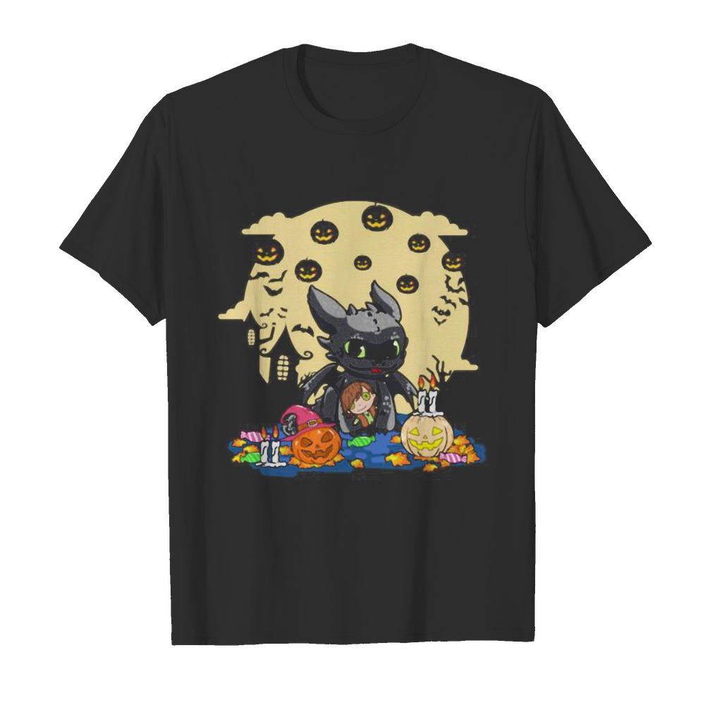 Toothless happy halloween pumpkins moon shirt