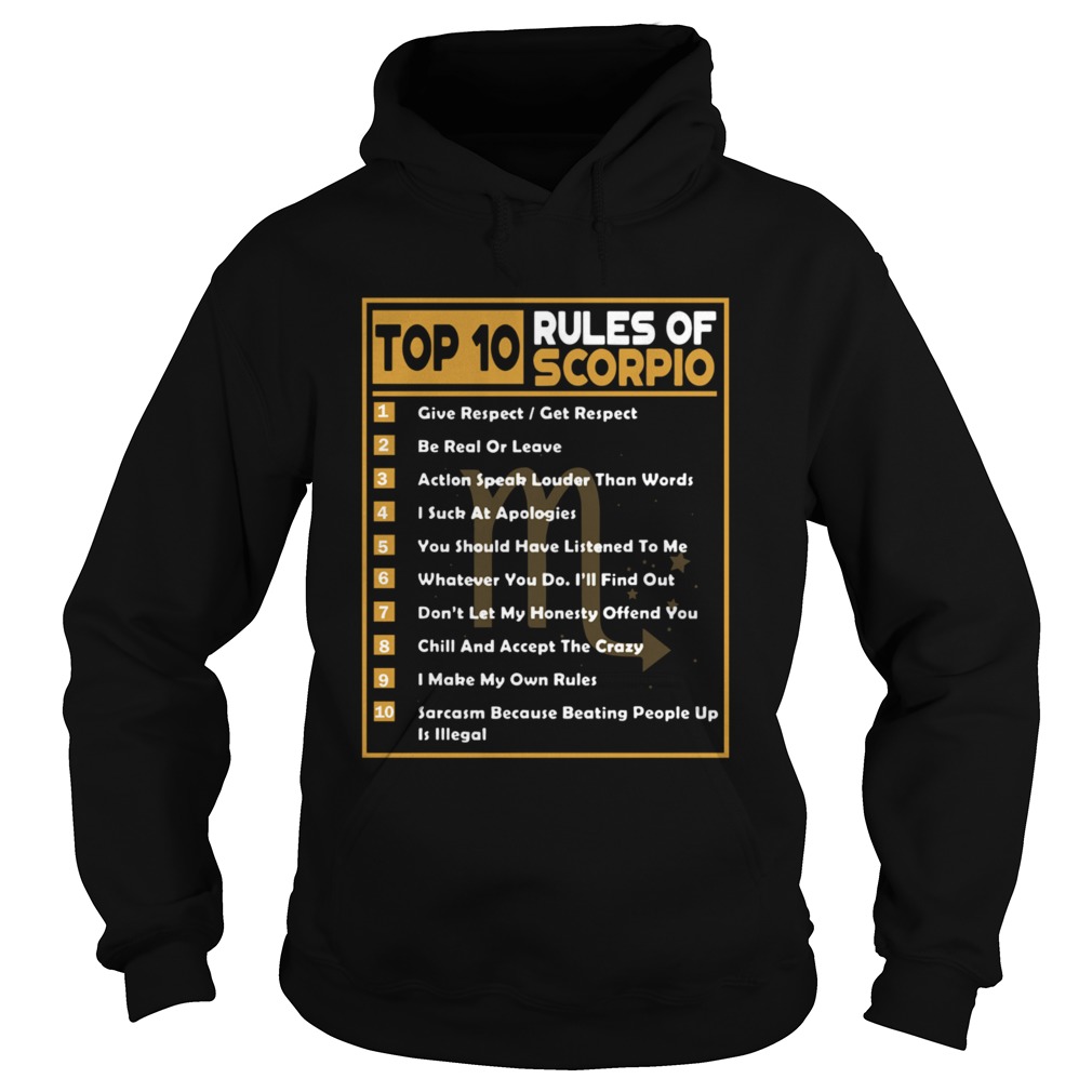 Top 10 Rules Of Scorpio  Hoodie