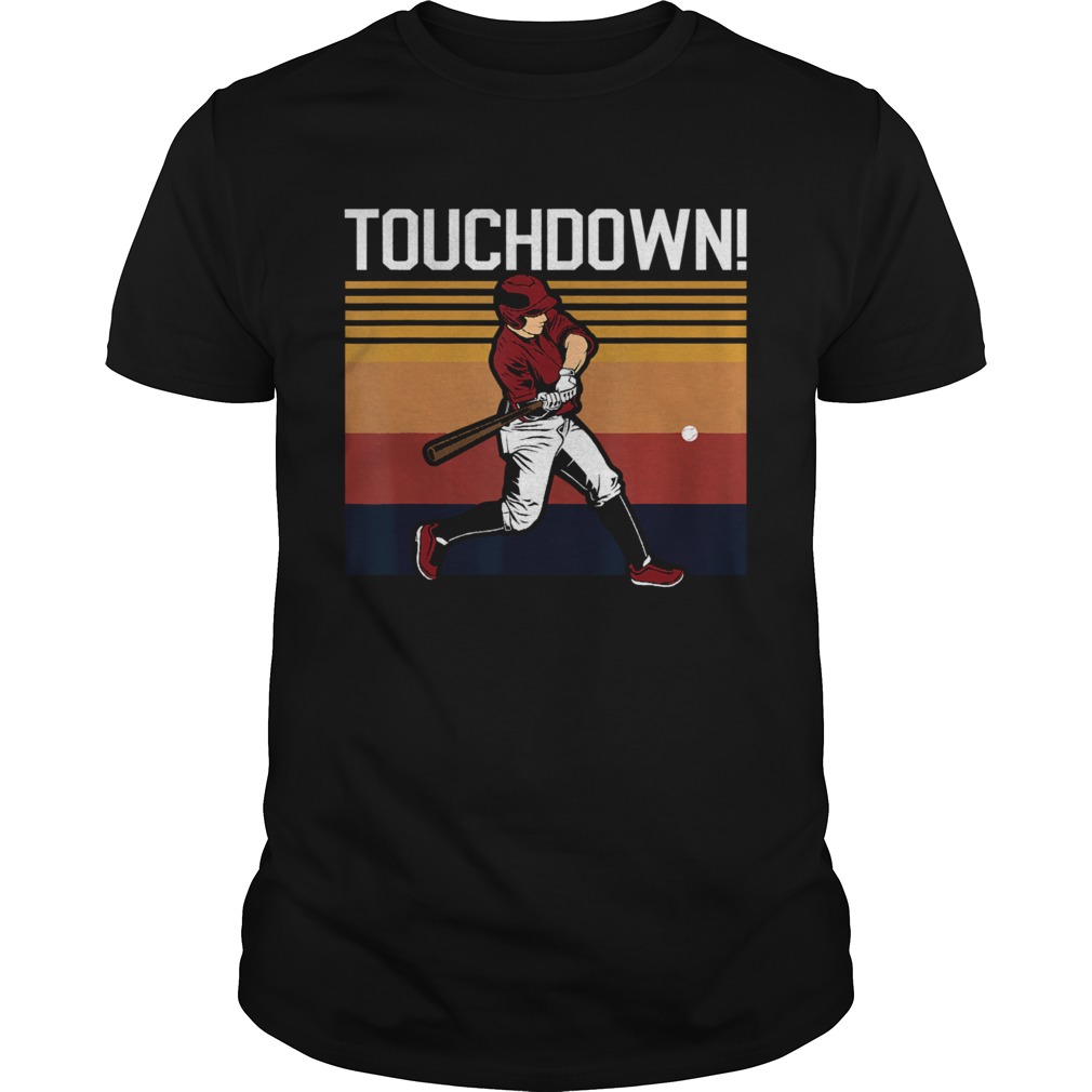 Touchdown sports humor home run baseball vinntage retro shirt