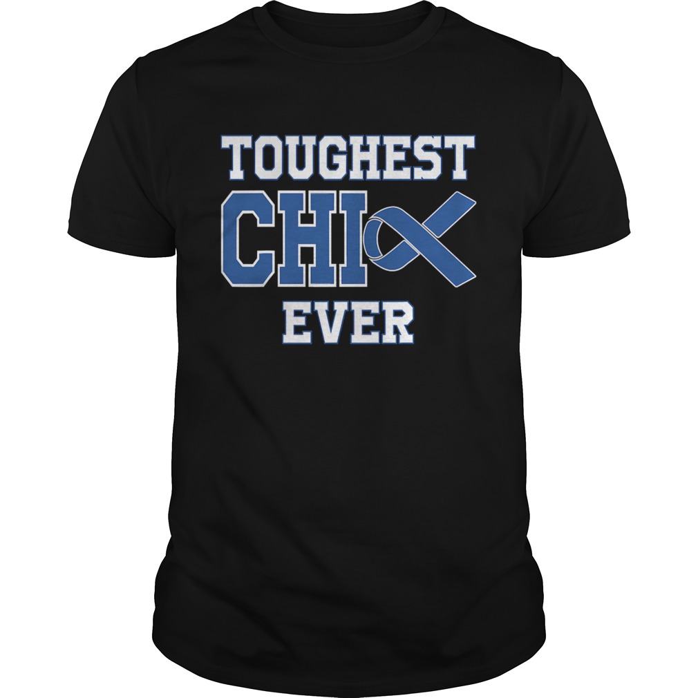 Toughest Chick Ever Colon Cancer Awareness Blue Ribbon  Unisex