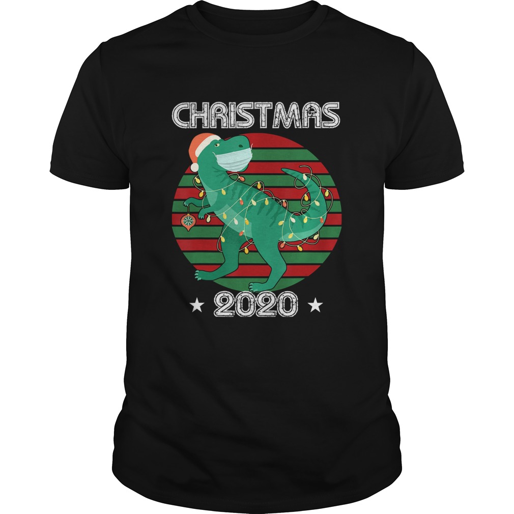 Trex Dinosaur Wearing A Face Mask Christmas 2020 shirt