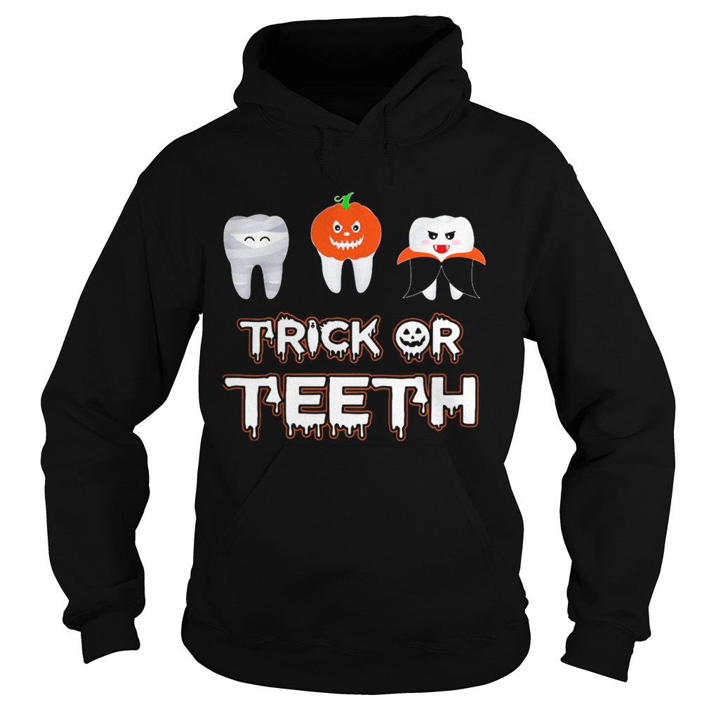 Trick or teeth pumpkin witch halloween  Hoodie