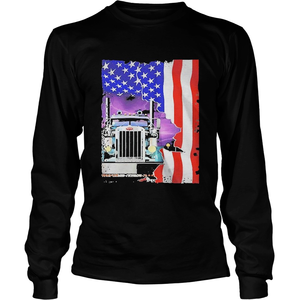 Trucker American Flag  Long Sleeve