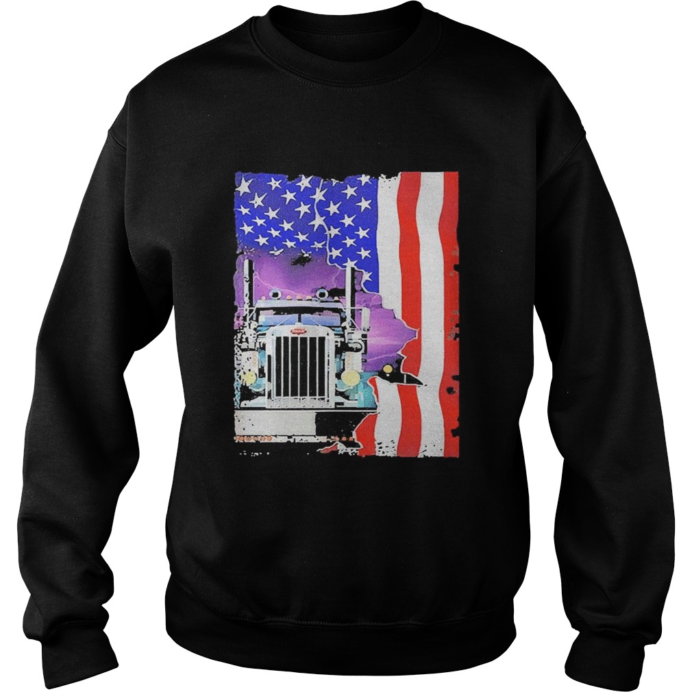 Trucker American Flag  Sweatshirt