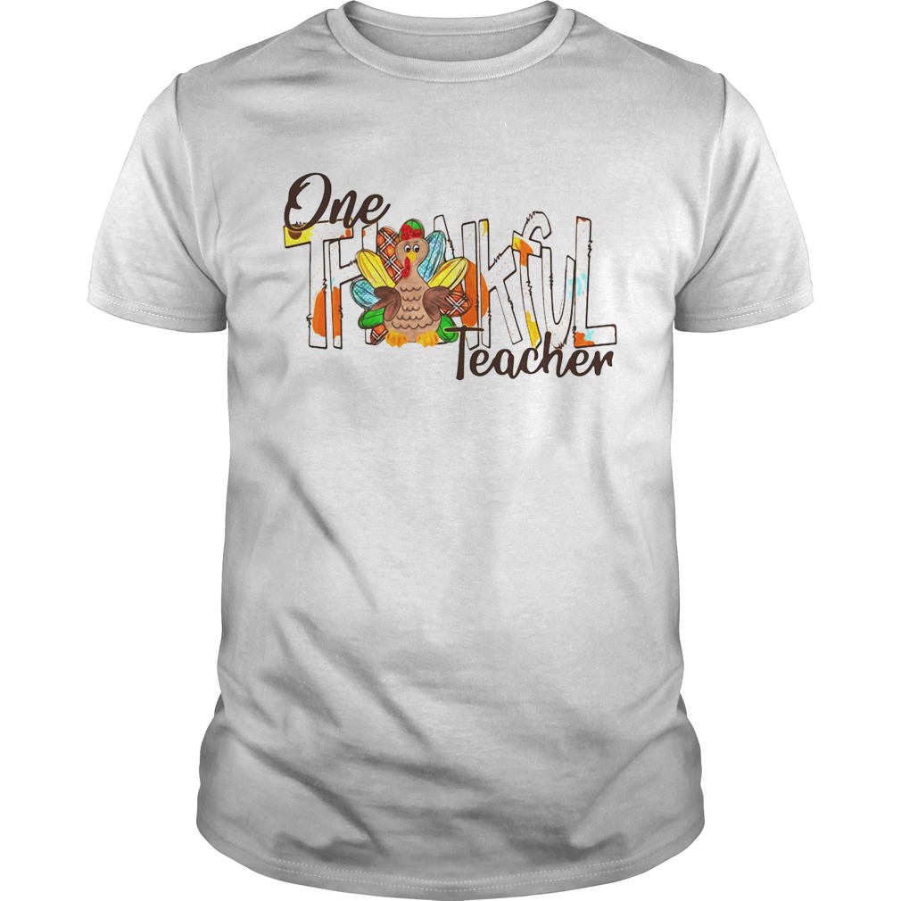 Turkey Leopard One Thankful Teacher shirt