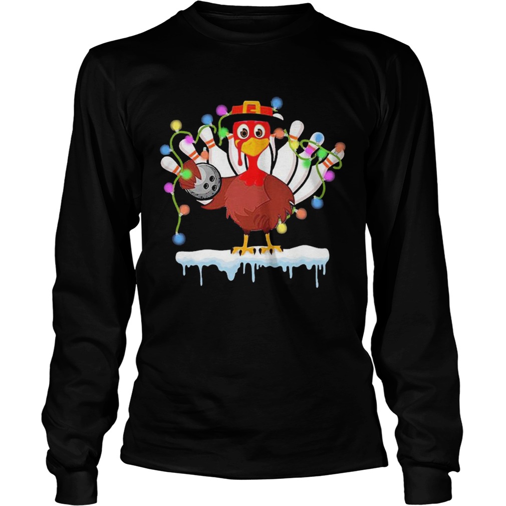 Turkey Playing Bolling Happy Light Christmas  Long Sleeve