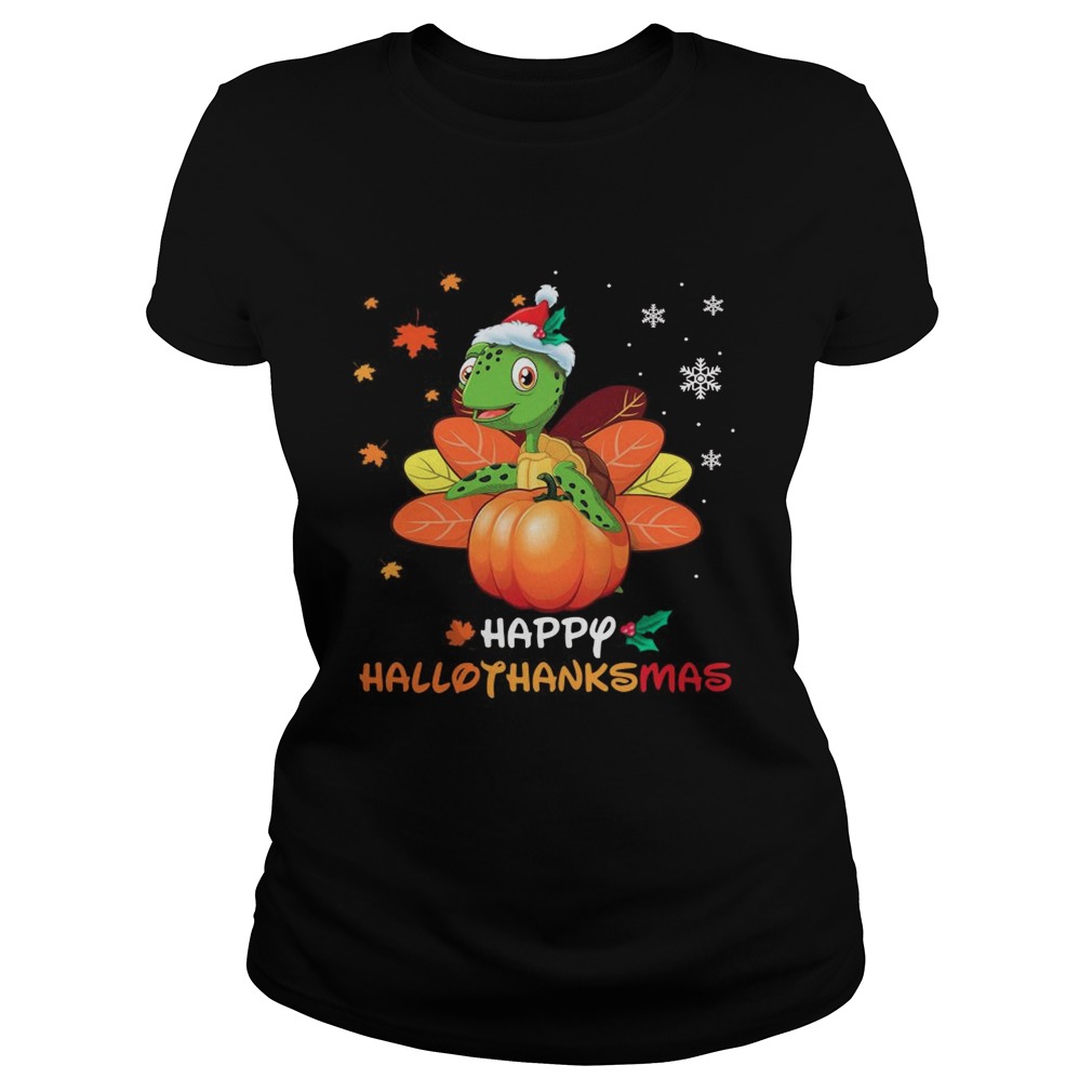 Turtle Santa Happy Hallothanksmas Christmas  Classic Ladies