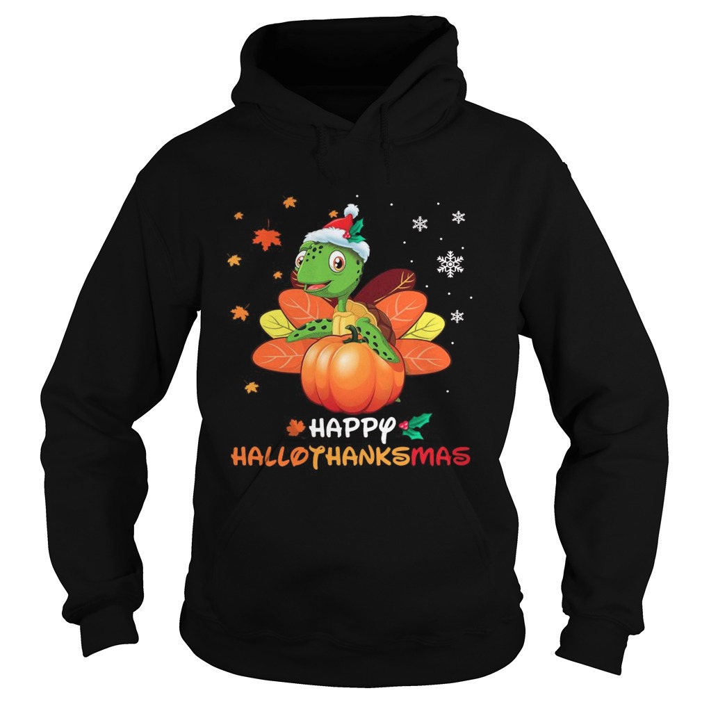 Turtle Santa Happy Hallothanksmas Christmas  Hoodie