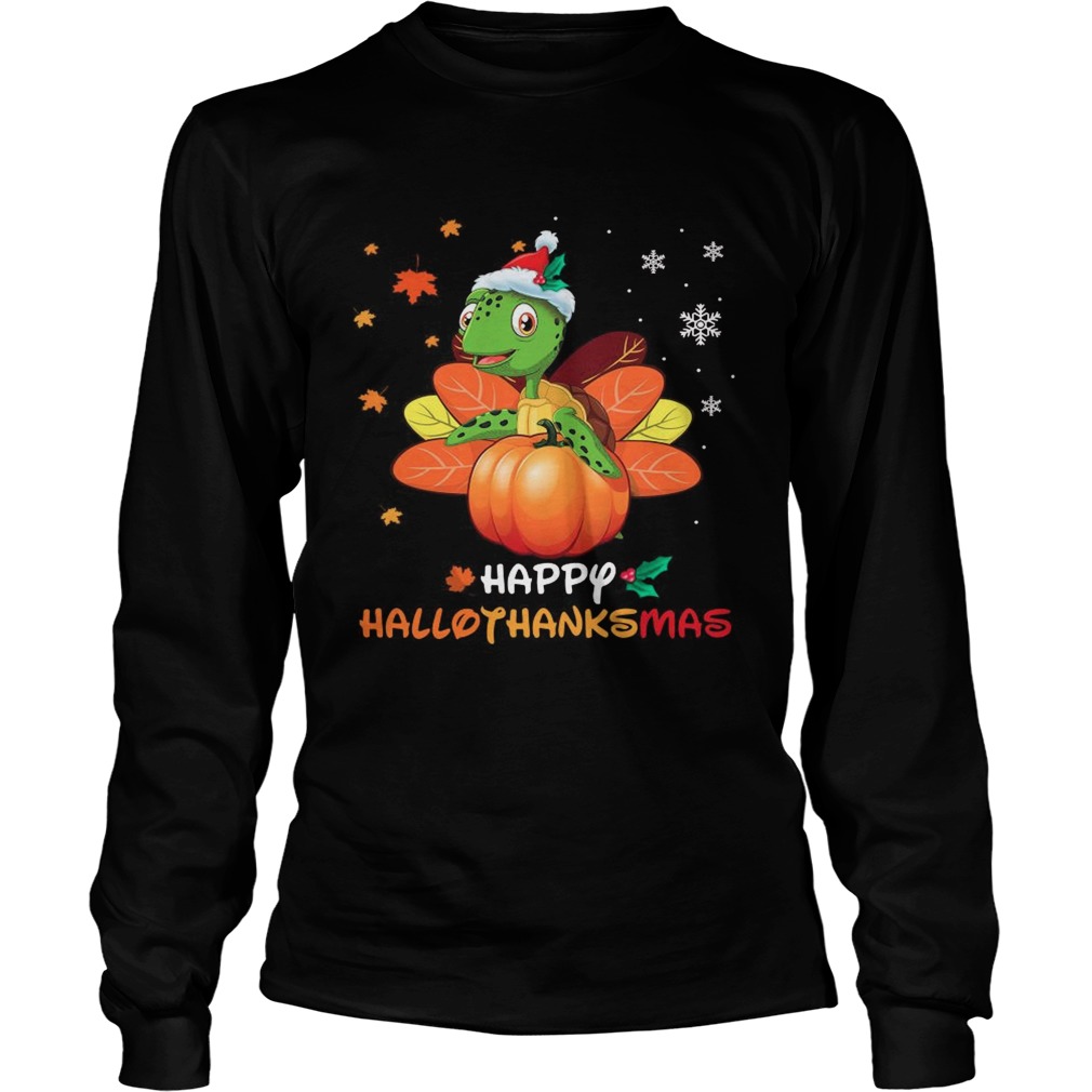 Turtle Santa Happy Hallothanksmas Christmas  Long Sleeve