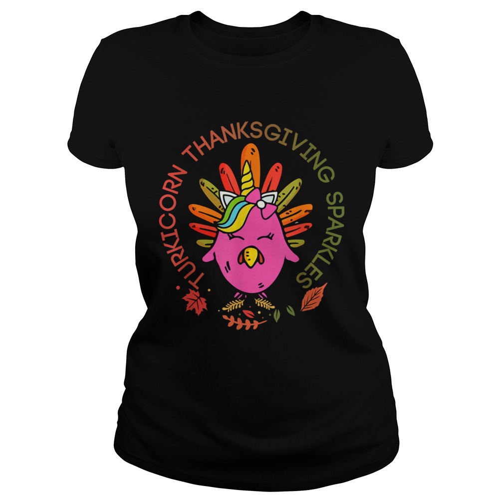 Unicorn Turkey Thanksgiving sparkles  Classic Ladies