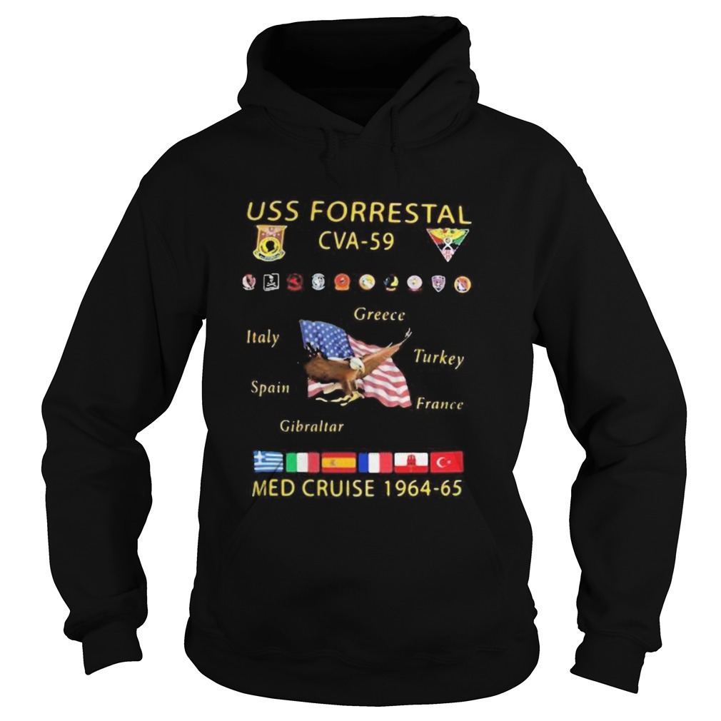 Uss Forrestal Cva 59 Italy Greece Spain Turkey France Gibraltar Med Cruise 1964 65  Hoodie